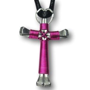 Hot Pink Cross Necklace